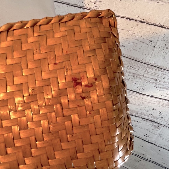 RATTAN PURSE Vintage w Chain Shoulder Strap - Picture 7 of 8